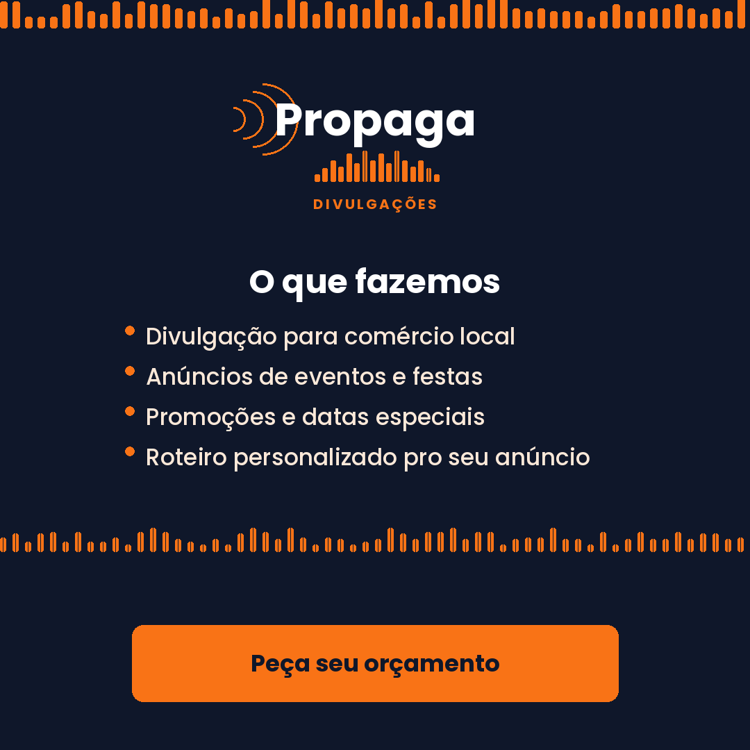 Post listando os serviços: divulgação para comércio local, eventos, promoções e roteiro personalizado